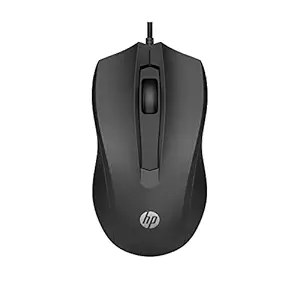 HP Wired Mouse 100 avec capteur optique DPI 1600, Plug-and-Play USB, conception ambidextre, défilement intégré et 3 boutons à portée de main. Garantie de 3 ans (6vy96aa)