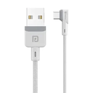 Portonics Konnect L POR-1403 Câble Fast Charge 3A Type-C 1,2 mètre avec fonction de charge et de synchronisation pour tous les appareils de type C (blanc)