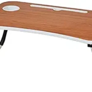 Amazon Basics Table d’ordinateur portable pliable polyvalent avec support de tasse, marron