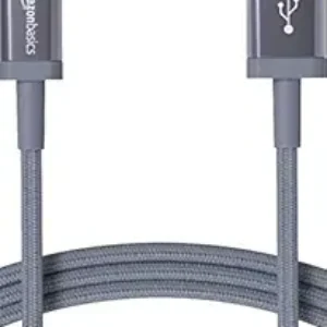 Amazonbasics en nylon tressé USB-C vers le câble Lightning, smartphone certifié MFI à charge rapide, Chargeur iPhone (6 pieds, gris foncé)