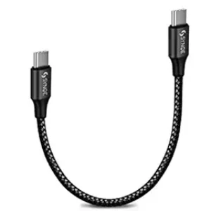 SYNQE TYPE C À TYPE C CROST COURCE FAST CORIGHT 60W Compatible avec Samsung Galaxy Z Fold3 5G, Z Flip3 5G, S22 5G, S22 Ultra, S21, S20, S20FE, A52, A73, A53 (0,25m, noir)