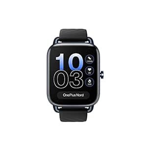 Watch OnePlus Nord avec affichage AMOLED de 1,78 ”, taux de rafraîchissement de 60 Hz, 105 modes de fitness, batterie 10 jours, Spo2, fréquence cardiaque, moniteur de stress, tracker de santé des femmes et Multiple Watch Face [Midnight Black]