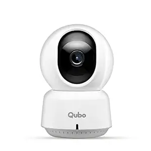 Qubo Smart Cam 360 de Hero Group | Fabriqué en Inde | 2MP 1080p Full HD | Caméra Wi-Fi CCTV | Couverture à 360 degrés | Talk à double sens | Connectivité des applications mobiles | Vision nocturne | Enregistrement des cartes Cloud & SD