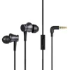 Xiaomi mi câblé dans des écouteurs auriculaires avec micro base avec une chambre sonore à bassins et en alliage en aluminium ultra profond (noir)