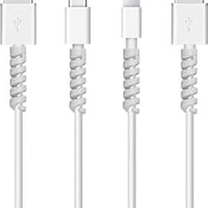 Striff 12 pièces très flexible en silicone micro-usb protecteur, protecteur de câble de souris, costume pour tous les téléphones portables, ordinateurs et chargeurs (blanc)