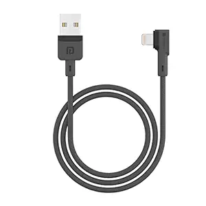 Portonics Konnect L 1.2M Charge rapide Câble USB 3A 8 broches avec fonction de charge et de synchronisation pour iPhone, iPad (gris)