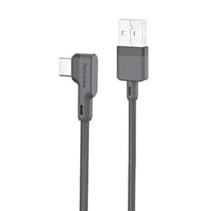 Portonics Konnect L POR-1081 Câble Fast Charge 3A Type-C 1.2Mètre avec fonction de charge et de synchronisation pour tous les appareils de type C (gris)