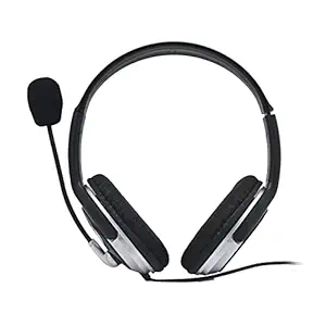 HP câblé sur des écouteurs avec micro avec des conducteurs de 3,5 mm, annulation de bruit intégrée, pliable et réglable pour l’ordinateur portable / PC / Office / Home / Garantie d’un an (B4B09PA)