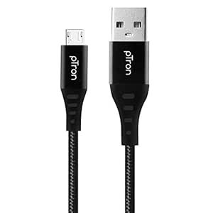 PTRON SOLERO MB301 3A Micro USB Data & Charging Cable, fabriqué en Inde, synchronisation de données de 480 Mbps, câble USB tressé en nylon de 1,5 mètre solide et durable pour les périphériques micro USB – (noir)