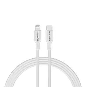 Amazon Basics USB C à Lightning TPE MFI Câble de charge certifié (blanc, 1,2 mètre)
