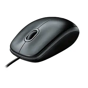 Logitech B100 Souris USB câblée, garantie de 3 ans, suivi optique de 800 dpi, PC / Mac / ordinateur portable ambidextre – noir – noir