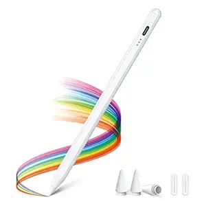 Stylet à niveau Kingone, crayon iPad, ultra haute précision et sensibilité, rejet de palmier, empêche le faux ou le toucher, l’affichage de puissance, la sensibilité à l’inclinaison, l’adsorption magnétique pour l’iPad 2018 et plus tard