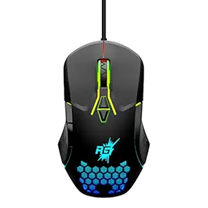 Redgear A-15 Wired Gaming Mouse avec jusqu’à 6400 DPI, RVB et personnalisation du pilote pour PC (noir)