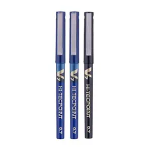 Pilot V7 Pen à rouleau à rouleau à encre liquide (2 bleu + 1 noir)