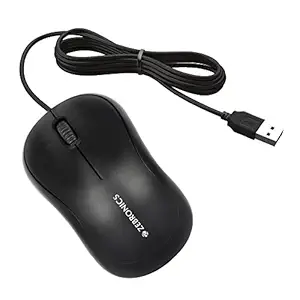 Zebronics Zeb-Corance-camisfort USB Mouse USB, 3 bouts, 1000 DPI Optical Capteur, Plug & Play, pour Windows / Mac, noir