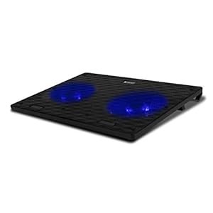 Zebronics, ZEB-NC3300 USB Pro alié sur ordinateur portable Tampon avec double ventilateur, port USB double et lumières LED bleues
