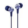 JBL C200SI, premium dans les écouteurs câblés avec micro, son signature, télécommande multifonction à un bouton, écouteurs Ang [[LED]] pour le confort (bleu)