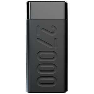 Ambrane 27000mAh Power Bank, 20W Charge rapide, sortie triple, type C PD (entrée et sortie), charge rapide, li-polymère, protection multicouche pour iPhone, smartphones et autres appareils (Stylo Pro, noir)