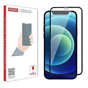 Protecteur d’écran en verre trempé Popio compatible pour iPhone 12 / iPhone 12 Pro avec couverture de bord à bord et de bord de bord et kit d’installation facile, pack de 1