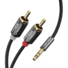 CableCreation RCA à 3,5 mm Câble audio masculin, câble de 3,5 mm à 2RCA Câble RCA masculin, Y Splitter stéréo Câble stéréo pour le théâtre domestique, subwoofer, récepteur, haut-parleurs et plus (3 pieds / 0,9 mètre, noir)