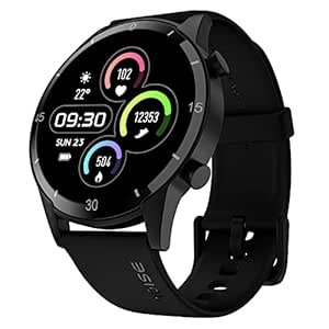 Noise Agile 2 Buzz Bluetooth appelant une montre intelligente avec un écran TFT de 1,28 « , un double bouton, un micro et un haut-parleur intégrés, un assistant vocal AI, une suite de santé, des jeux intégrés, 100 visages de montre – (Black de jet)