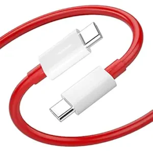 Sounce 65W Câble de charge de WORP WARP OnePlus Dash, 6.5A Type-C vers USB C PD Data Sync Câble de charge rapide Compatible avec un plus 8T / 9/9R / 9 Pro / 9RT / 10R / NORD & pour tous les périphériques de type C – rouge, 1 mètre
