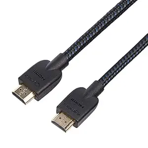 Amazonbasics Câble HDMI tressé à grande vitesse – 3 pieds – prend en charge Ethernet, 3D, 4K et Retour audio (noir)