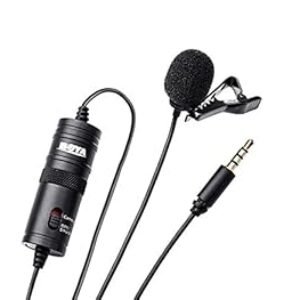 Boya bym1 Auxiliary omnidirectional lavalier condenseur microphone avec câble audio de 20 pieds (noir)