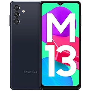 Samsung Galaxy M13 (bleu de minuit, 4 Go, 64 Go de stockage) | Batterie de 6000mAh | Jusqu’à 8 Go de RAM avec RAM Plus