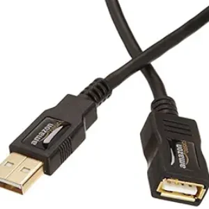Amazonbasics USB 2.0 Extension Câble pour ordinateur personnel, imprimante, 2 pack – A-Male à A-Female – 3,3 pieds (1 mètre, noir)