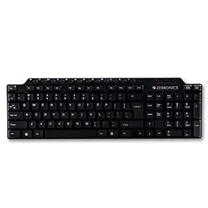 Le clavier USB multimédia ZEB-KM2100 ZEBRONICS est livré avec 114 touches dont 12 touches multimédias dédiées et avec clé de roupie