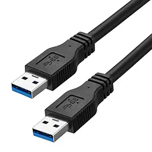 Storite Super Speed USB 3.0 Mâle à mâle pour mâle pour les boîtiers de disque dur, un pad de refroidissement par ordinateur portable, des joueurs DVD (60 cm, noir)