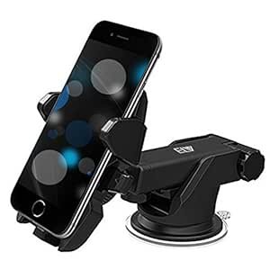 Elv Car Mount Ajustement du support de téléphone de voiture Universal Bran Long, pare-brise pour smartphones – noir