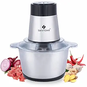 Skytone en acier inoxydable Gringe de viande avec bol 700W lourd pour la cuisine CHOPPER, viande, légumes, oignon, slicer à l’ail Dicer, mélangeur de fruits et noix (2L, 700 wates)
