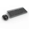 Portonics Key2 Combo multimédia USB Clavier sans fil et ensemble de souris avec technologie sans fil 2,4 GHz, bouton doux et silencieux, taille compacte (gris)