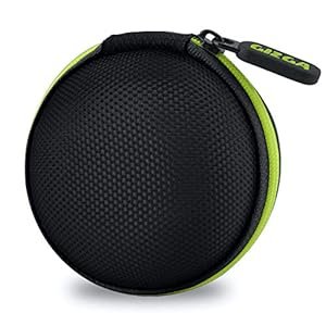 Gizga Essentials Earphone Carphone Carphone Buting, Organisateur de voyage de rangement de poche polyvalent pour écouteurs, casque, entraînements de stylo, cartes SD, nylon balistique à l’épreuve des chocs, tissu doux, poche en maille, vert