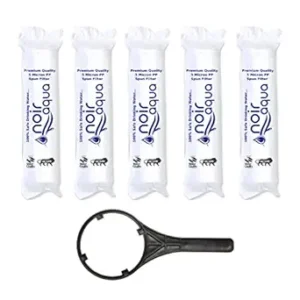 Noir Aqua – 5pcs pp filtre tourné + 1 Spanner | Pour tous les types de purificateurs d’eau RO (5 pièces, blancs, 10 pouces, 5 micron) – Ro filtre filtrant cartouche éponge de remplacement du filtre à eau de remplacement