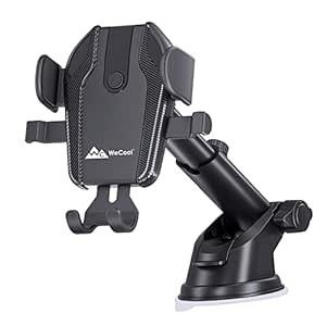 Porte-mobile wecool C1 Car avec une technologie de clic, une rotation à 360 °, une forte tasse à vent, compatible avec des appareils de 4 à 6 pouces, un support mobile Wildshield et Dashboard pour la voiture et utiliser