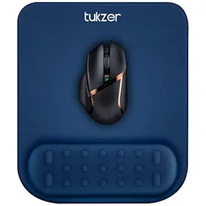 TUKZER GEL MONDE PAD TOUR LE REPORT MÉMOIRE DE MÉMOIRE DE MÉMOIRE MOUSEPAD ERGONOMIQUE | Support de poignet de coussin et soulagement de la douleur | Convient pour les jeux, ordinateur, ordinateur portable, maison à domicile et au bureau de caoutchouc non glissant (bleu)