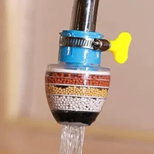 Robinet de filtre purificateur d’eau avish du robinet à 6 couches Activé de carbone Activé Chlore Remover Douplanger pour la cartouche alcaline à boisson pour le bassin de lavage de salle de bain de l’évier de cuisine (filtration à 6 couches)