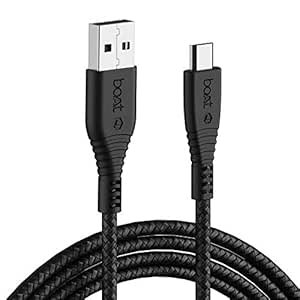 Boat Micro USB 55 Câble micro-USB sans enchevêtrement et robuste avec charge rapide 3A et transmission de données de 480 Mbps (noir)
