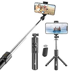 WECOol Bluetooth Extensible Selfie Sticks avec stand à distance et trépied sans fil, bâton de selfie multifonctionnel 3-en-1 avec support de trépied compatible avec iPhone / OnePlus / Samsung / Oppo / Vivo et tous les téléphones