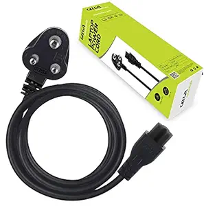 Gizga Essentials Corde d’alimentation pour ordinateur portable – Adaptateur à 3 broches certifié (1 mètre / 3,3 pieds)