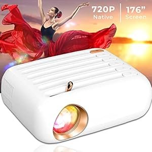 Wzatco pixel | Projecteur LED portable | Native 720p avec support Full HD 1080p | 2000 Lumens (200 ANSI) | 176 « Grand écran | Projecteur pour la maison et l’extérieur | Compatible avec TV Stick, PC, PS4