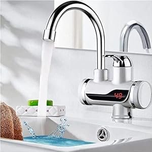 Swiffer Instant Electric Water chauffage robinet robinet à la maison-cuisine du réservoir de chauffe-eau instantanée moins pour le robinet, les chauffe-eau à tête électrique LED Tail Gallon Comfort (3000W) ((paquet de 1)))