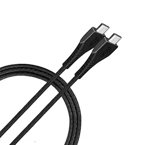 PTRON SOLERO T351 3.5AMPS CHARGE FAST TYPE-C TO TYPE-C DATA PD ET Câble USB de charge, fabriqué en Inde, Synchronisation des données de 480 Mbps, câble durable de 1 mètre de long pour smartphones, tablettes et ordinateurs portables (noir)