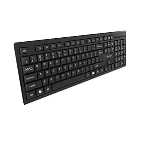 Clavier quantique QHM-7406 avec symbole de roupies (₹), cicats-hot et 3 pièces LED pour le clavier USB câblé USB de bureau / ordinateur portable / Smart TV avec 10 millions de touches (noir)