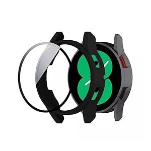 Couvercle de boîtier de pare-chocs Prolet Classic pour Samsung Galaxy Watch 4 44 mm Protecteur en plein écran plaqué (noir)
