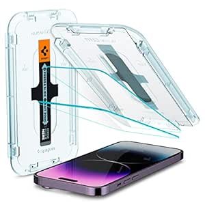 Protecteur d’écran en verre trempé de Spigen EZ Fit pour iPhone 14 Pro Max – 2 pack (protection des capteurs)
