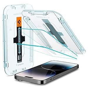 Protecteur d’écran en verre trempé de Spigen EZ Fit pour iPhone 14 Pro – Pack (protection des capteurs)